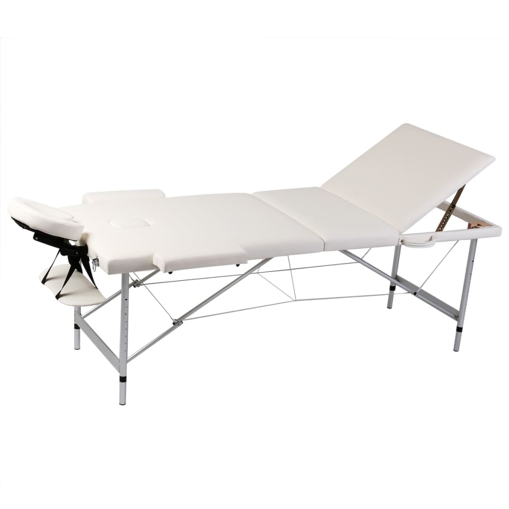 Vidaxl Massage pliable Tableau 3 zones avec cadre en aluminium (crème)