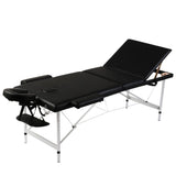 Vidaxl Massage pliable Tableau 3 zones avec cadre en aluminium (noir)