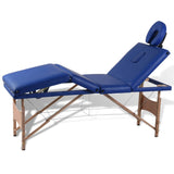 Vidaxl Massage pliable Tableau 4 zones avec cadre en bois (bleu)