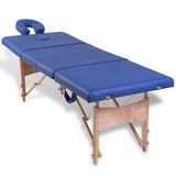 Vidaxl Massage pliable Tableau 4 zones avec cadre en bois (bleu)