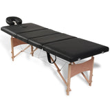 Vidaxl Massage pliable Tableau 4 zones avec cadre en bois (noir)