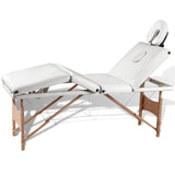 Vidaxl Massage pliable Tableau 4 zones avec cadre en bois (crème)