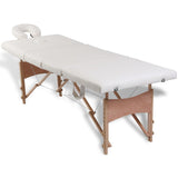 Vidaxl Massage pliable Tableau 4 zones avec cadre en bois (crème)