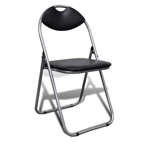 Vidaxl eetkamerstoelen inklapbaar 6 st kunstleer en staal zwart