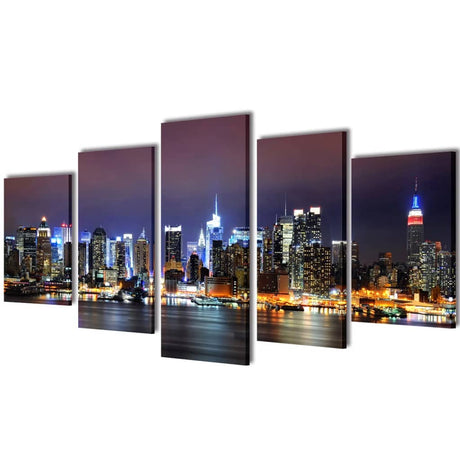 Vidaxl Leinwand Wanddruck Set Buntes New York Skyline 100 x 50 cm