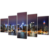 Vidaxl Canvas Wanddruckset Buntes New York Skyline 200 x 100 cm
