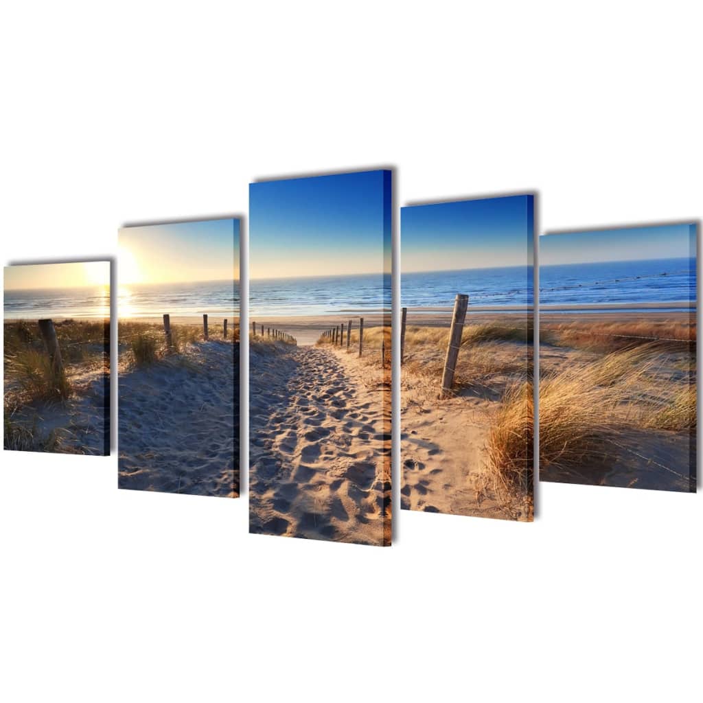 Vidaxl Canvas Wall Pressure Say Sandy Beach 100 x 50 cm