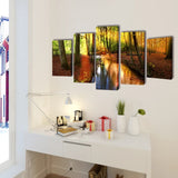 Vidaxl canvas muurdruk set bos 100 x 50 cm