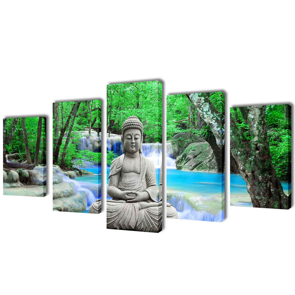 Vidaxl Canvas Wanddruckset Buddha 200 x 100 cm