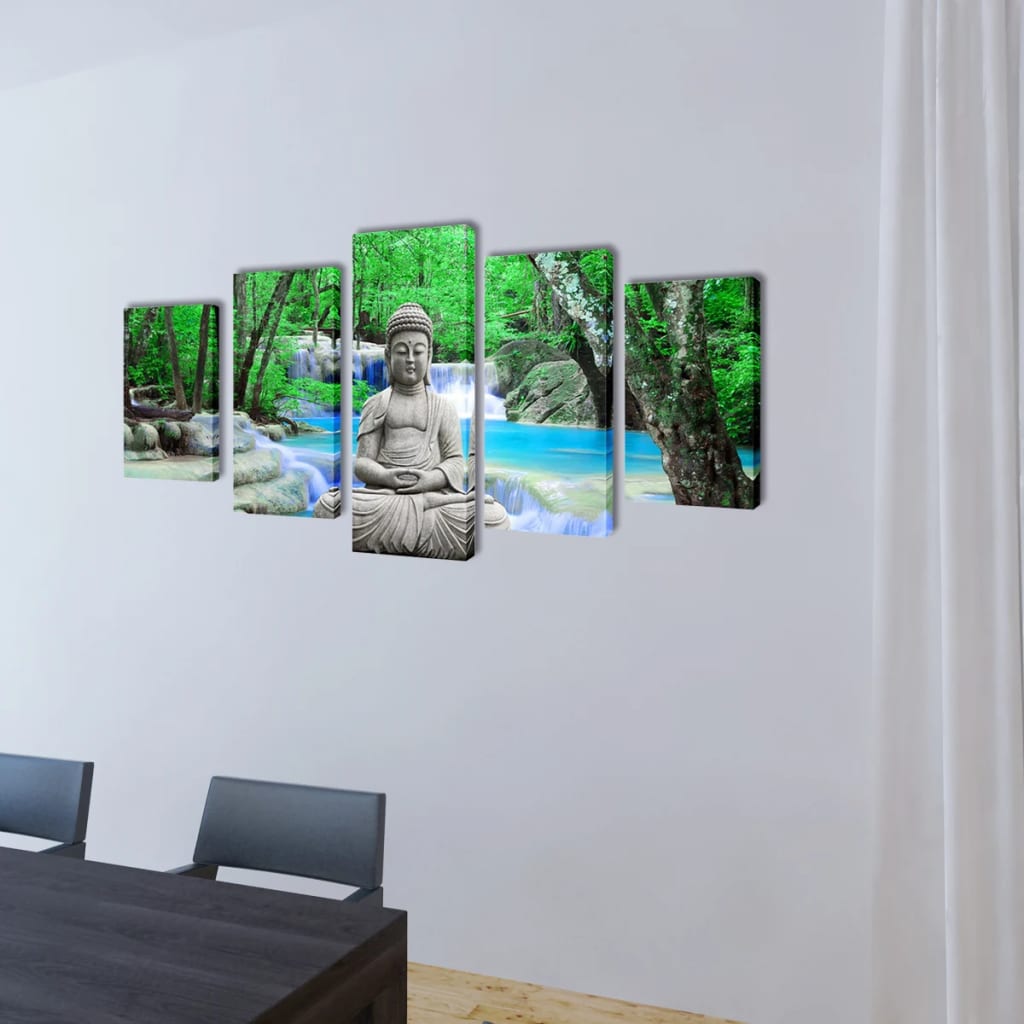 Vidaxl Canvas Wall Stampa set Buddha 200 x 100 cm