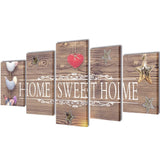 Vidaxl Canvas Wall pressure print Set Home Sweet Home 100 x 50 cm