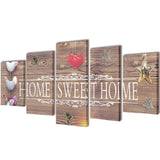 Vidaxl Canvas Wanddruckset Home Sweet Home Design 200 x 100 cm