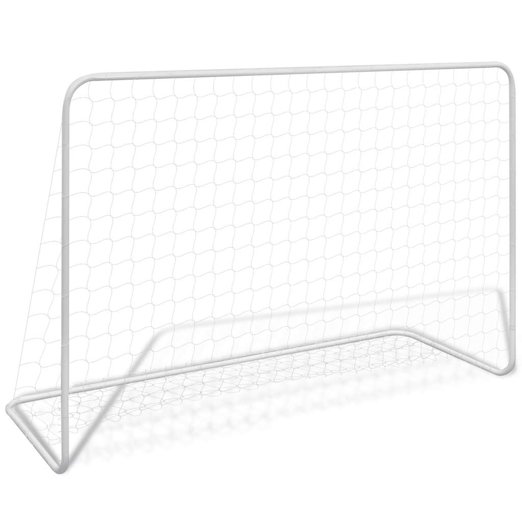 Vidaxl fotballmål med nett 182x61x122 cm stålhvit