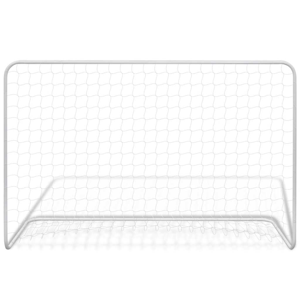 Vidaxl fotballmål med nett 182x61x122 cm stålhvit