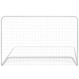 Vidaxl fotballmål med nett 182x61x122 cm stålhvit