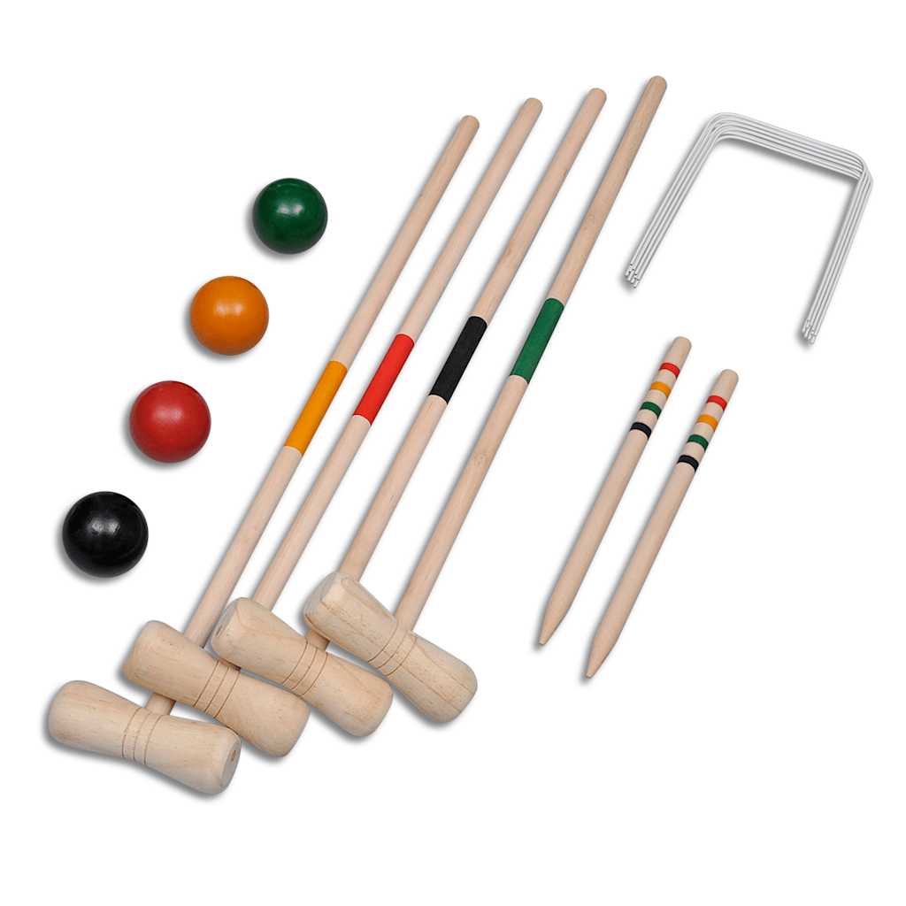 Vidaxl Krocketspiel für 4 Spieler Holz