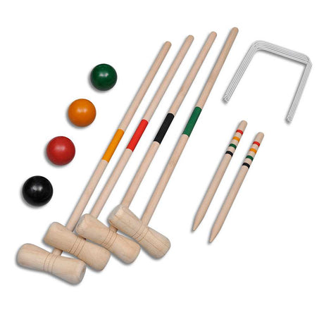Vidaxl Krocketspiel für 4 Spieler Holz