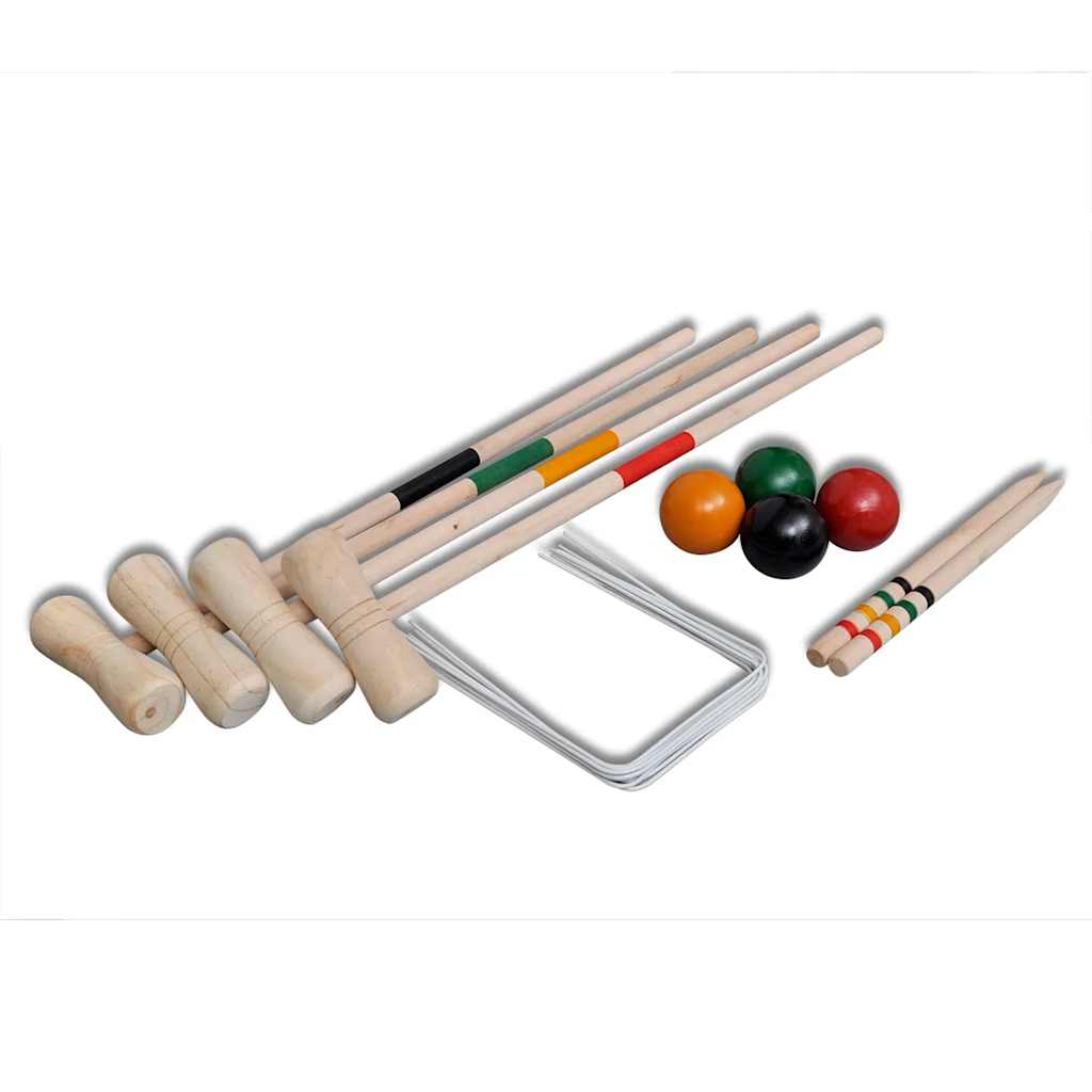 Vidaxl Krocketspiel für 4 Spieler Holz