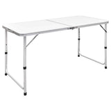 VIDAXL Camping Tabelle zusammenklappbar und einstellbar 120 x 60 cm Aluminium