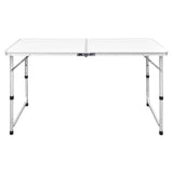 VIDAXL Camping Tabelle zusammenklappbar und einstellbar 120 x 60 cm Aluminium