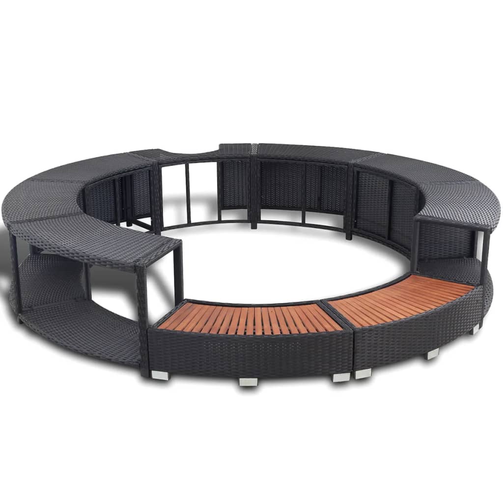 Vidaxl Hottub-ibouw Poly Rattan Black