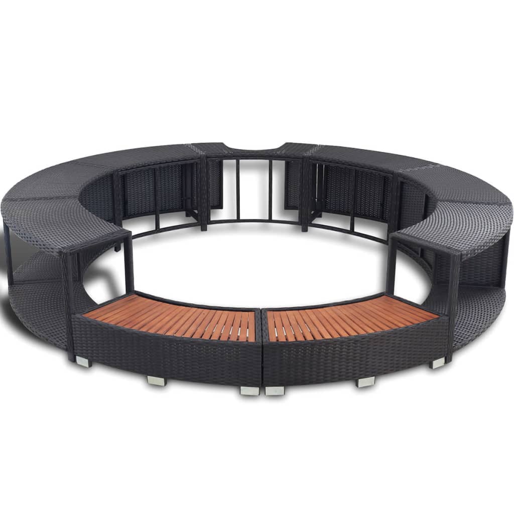 Vidaxl Hottub-ibouw Poly Rattan Black