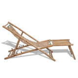 Vidaxl terrasstoel met voetensteun bamboe