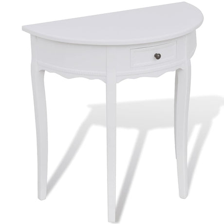 Vidaxl wandtafel met lade halfrond wit