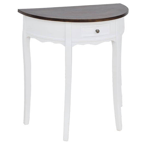 Vidaxl wandtafel met lade halfrond bruin