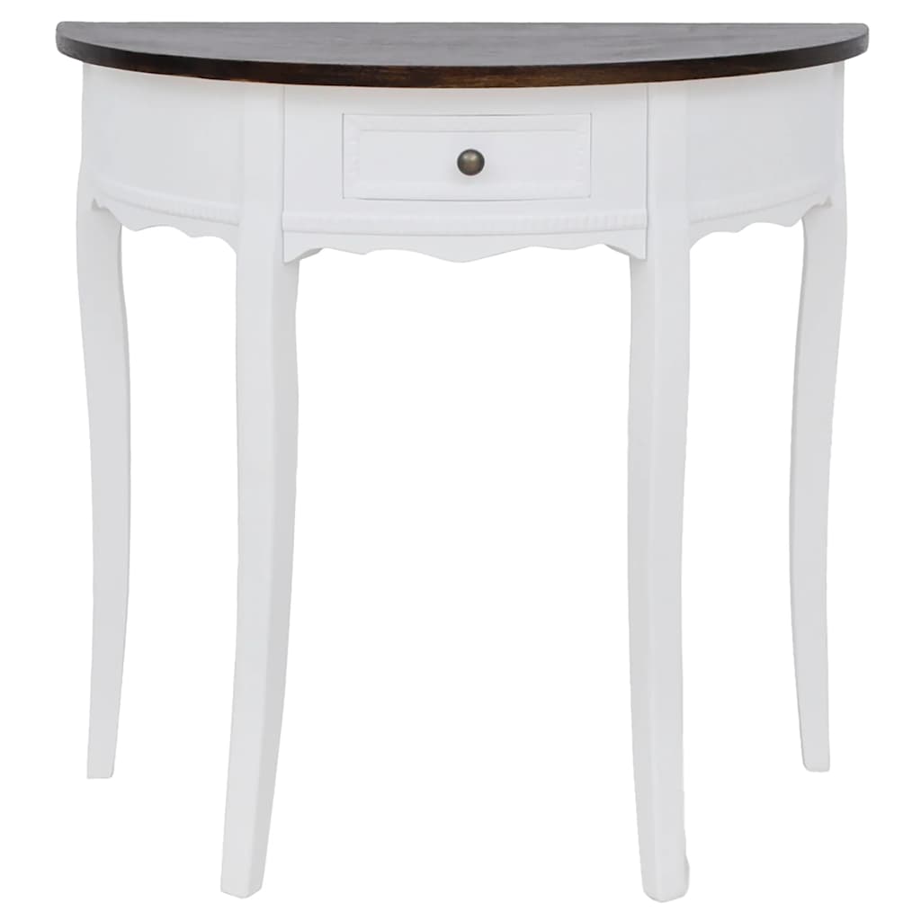 Vidaxl wandtafel met lade halfrond bruin