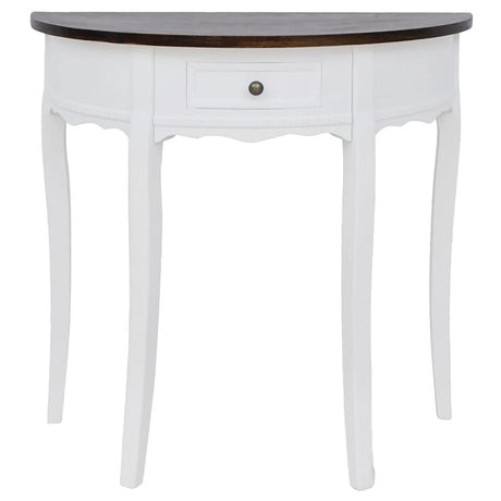 Vidaxl wandtafel met lade halfrond bruin