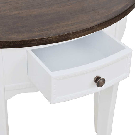 Vidaxl wandtafel met lade halfrond bruin
