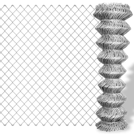 Vidaxl -Netzzaun 15x1,5 m verzinktes Stahl silberfarben
