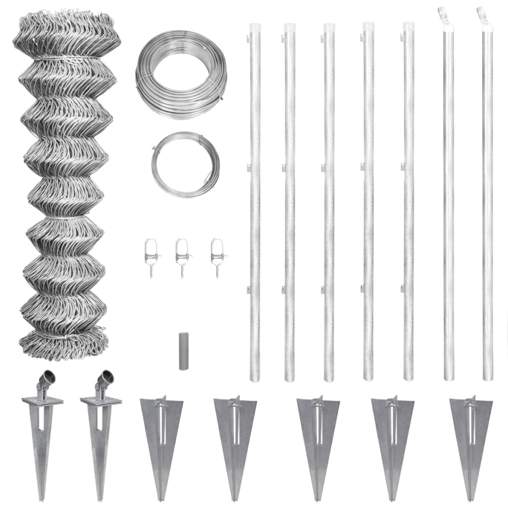 Vidaxl Mesh plot s póly 15x1 m galvanizovaná ocel