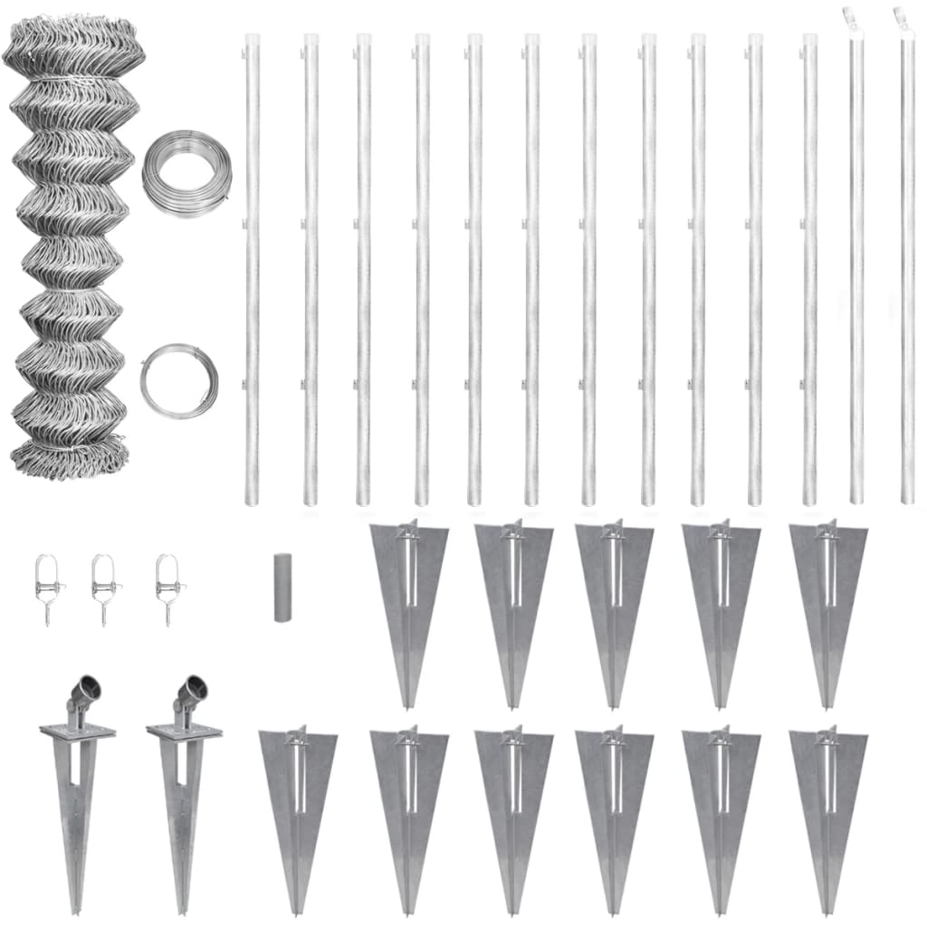 Vidaxl Mesh hegn med bunker 25x1,25 m galvaniseret stål