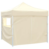 Vidaxl -Klappzelt mit 4 Seitenwänden 3x3 m Creme