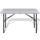VIDAXL -Klapptisch für außerhalb von 122 cm HDPE -Weiß