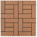 Vidaxl Terrace Tiles 11 stycken 30 x 30 cm WPC 1 m2 Brun