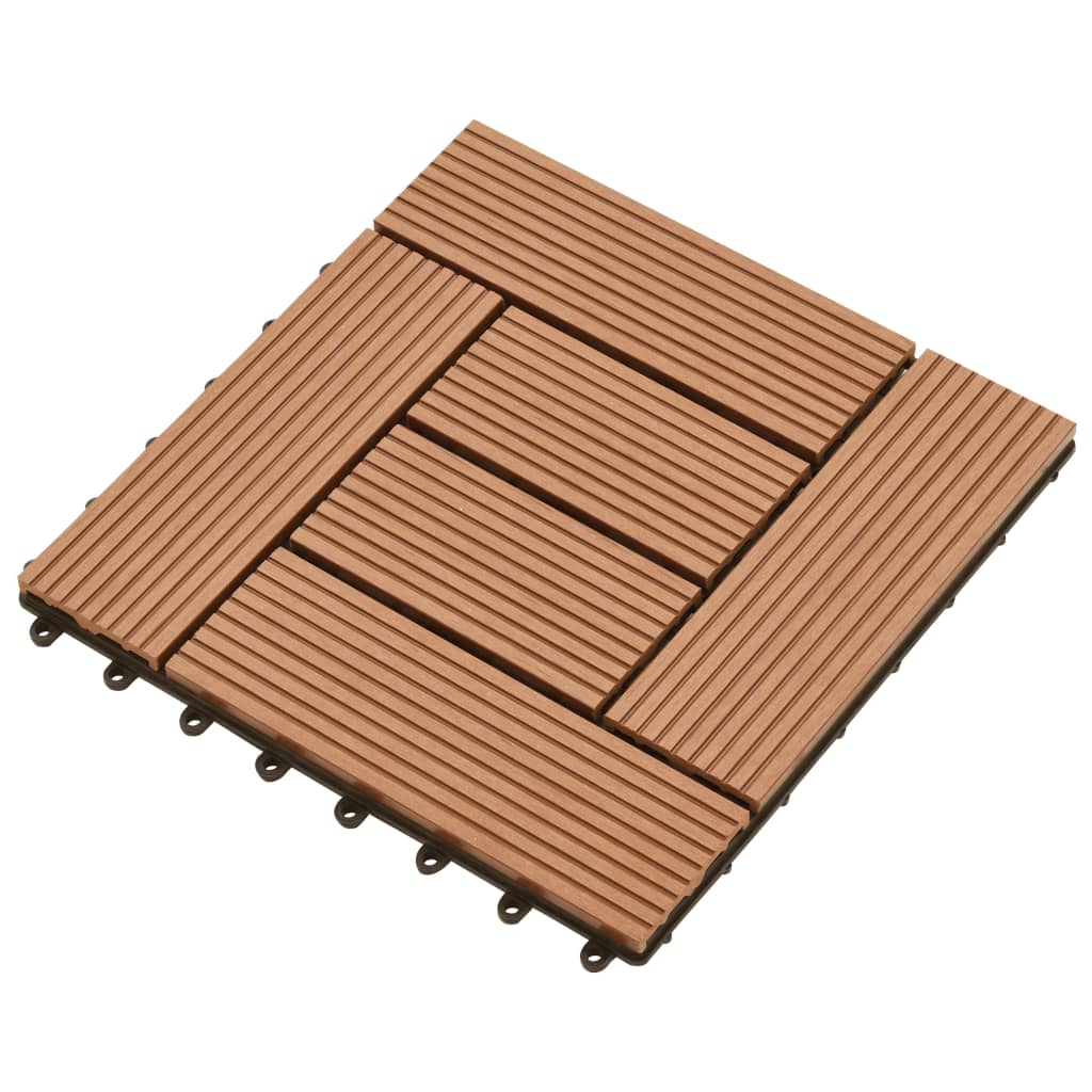 Vidaxl Terrace Tiles 11 stycken 30 x 30 cm WPC 1 m2 Brun