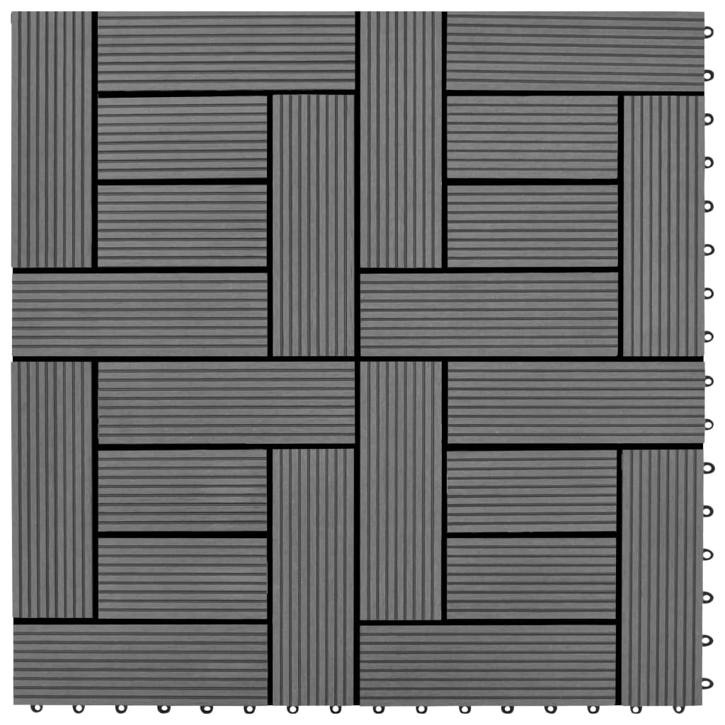 BIDAXL TERRASE TILES 11 stycken 30 x 30 cm WPC 1 m2 (grå)