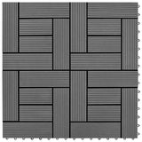 BIDAXL TERRASE TILES 11 stycken 30 x 30 cm WPC 1 m2 (grå)