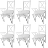 Vidaxl eetkamerstoelen 6 st grenenhout wit