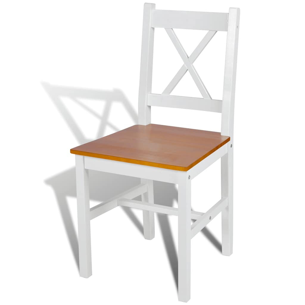 Vidaxl eetkamerstoelen 6 st grenenhout wit