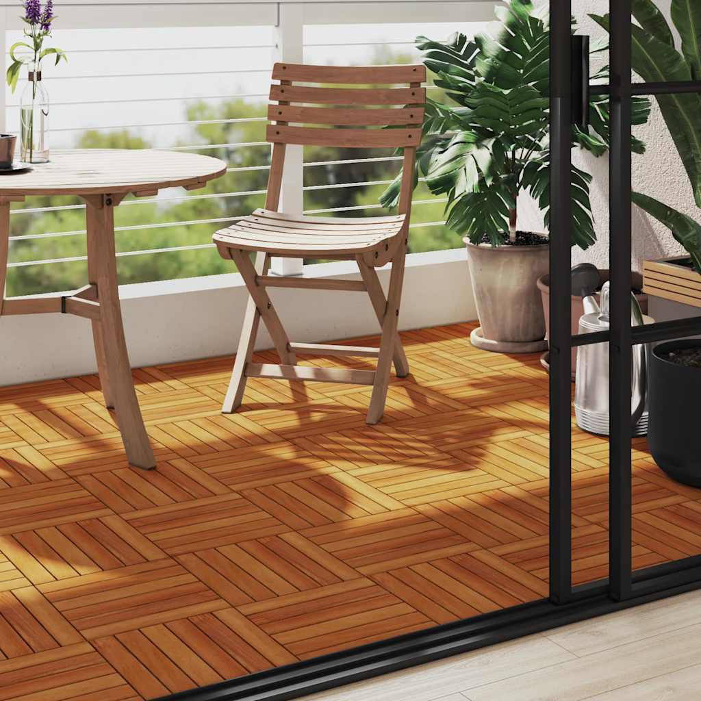 Vidaxl Terrace Tiles Acacia Wood 30 x 30 cm Vertikalt mönster (10 stycken)