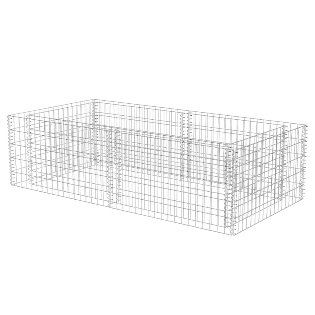 Vidaxl Gabion Planter Benk 180x90x50 cm galvaniseret stål