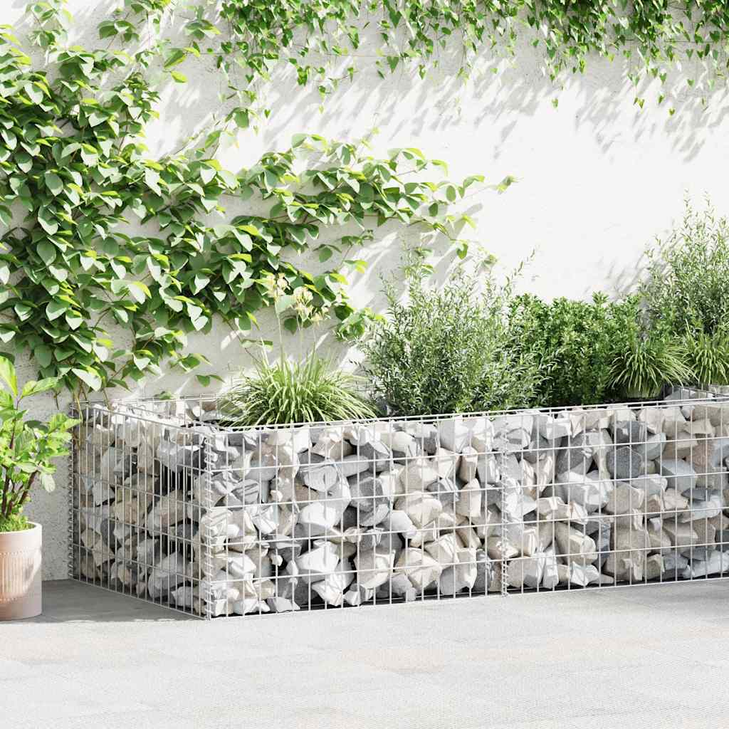 Vidaxl Gabion Pflanzer Benk 180x90x50 cm verzinkter Stahl