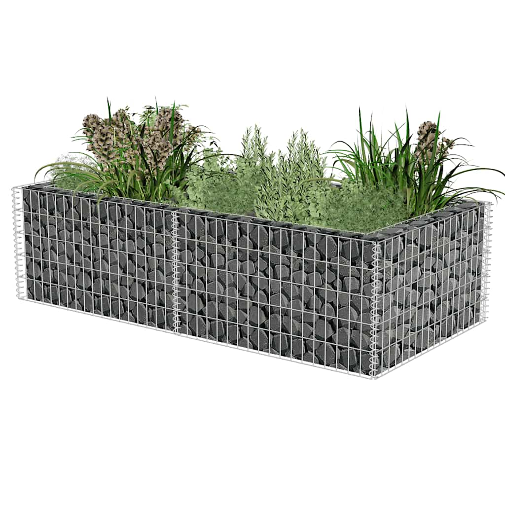 Vidaxl Gabion Planter Benk 180x90x50 cm galvaniseret stål