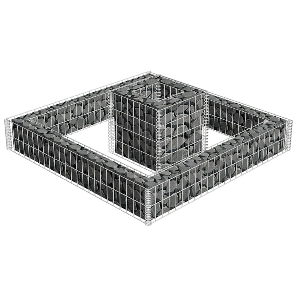 Vidaxl Gabion Planning Box 120x120x20 cm galvaniseret stål