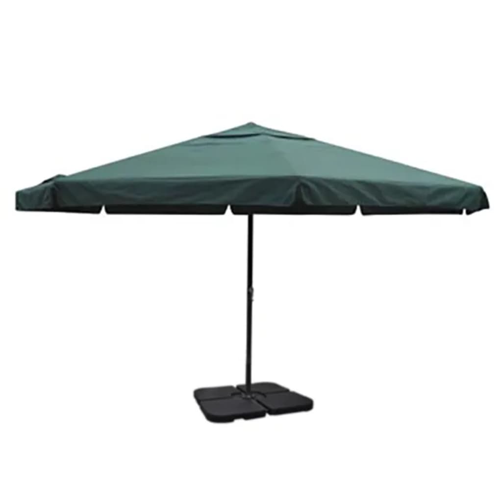 Vidaxl Parasol s prenosnim osnovnim aluminijem (zelena)