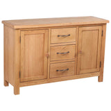 Vidaxl dressoir met 3 lades 110x33,5x70 cm massief eikenhout